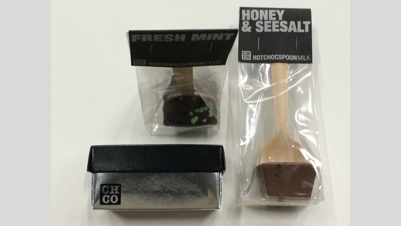 HPS luxe chocolade verpakken in zakje met kopkaart nieten